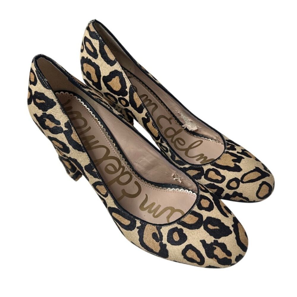 Sam Edelman Stillson Calf Hair Pumps Animal Print Women 10 1/2 Tan Neutral Bold